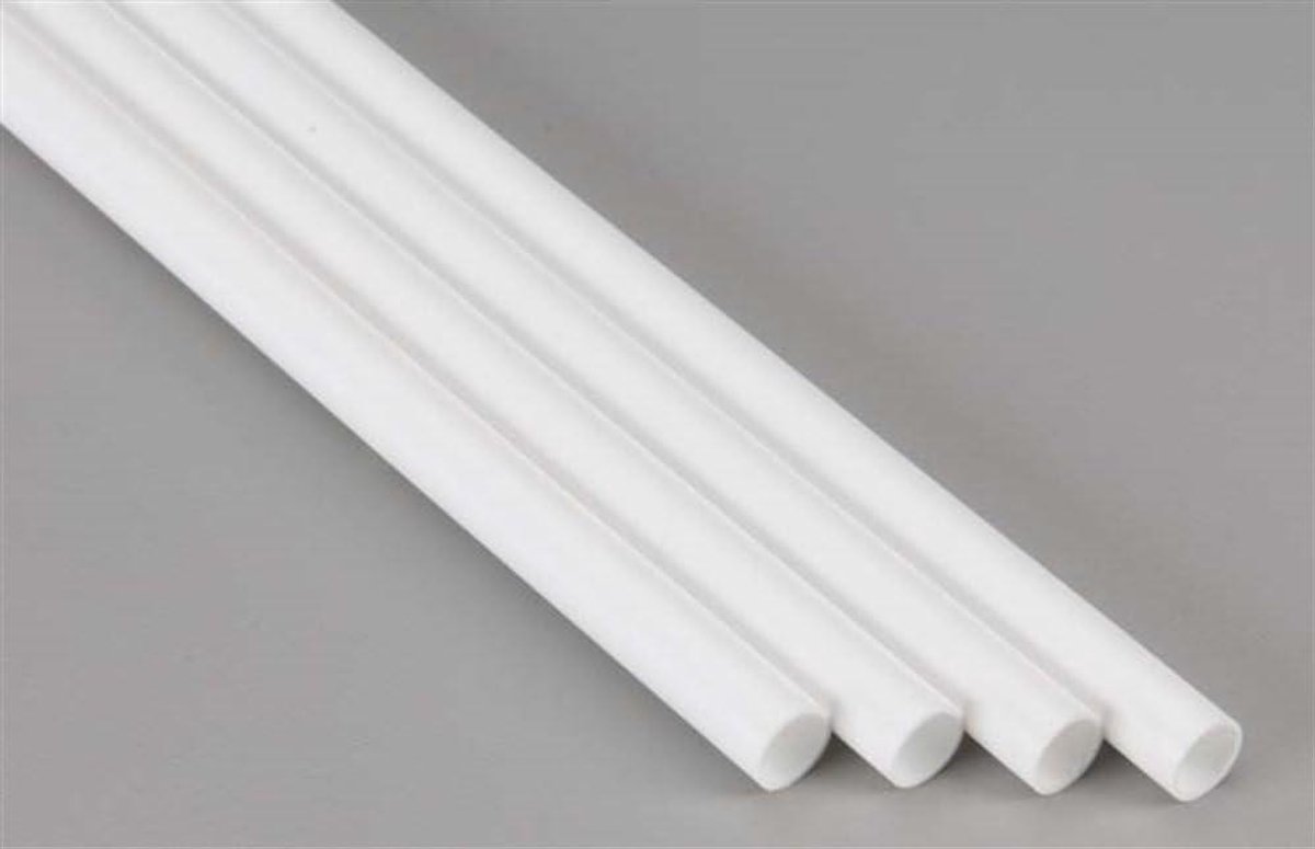 Ronde Kunststof Buis - Hobby Buizen - Modelbouw - Veelzijdig Materiaal - 60 cm lang 8.3 mm - Wit