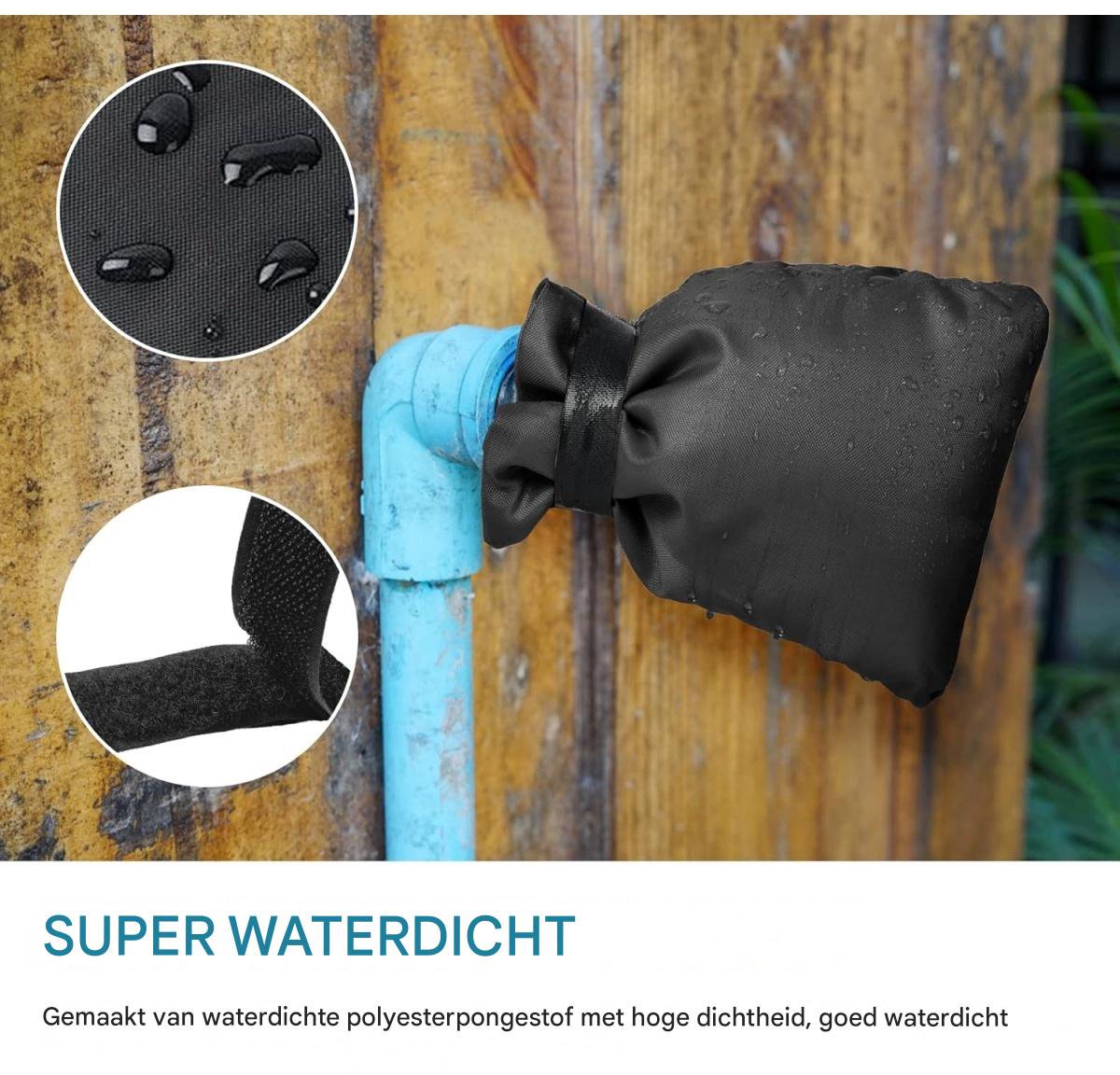 EXCITAT Kraanafdekkingen - Vorstbestendige kraanafdekkingen - Kraanafdekkingen voor buiten - Kraanbeschermers voor in de tuin - Voor winterbescherming - 20 cm x 15 cm - 4 stuks - Zwart