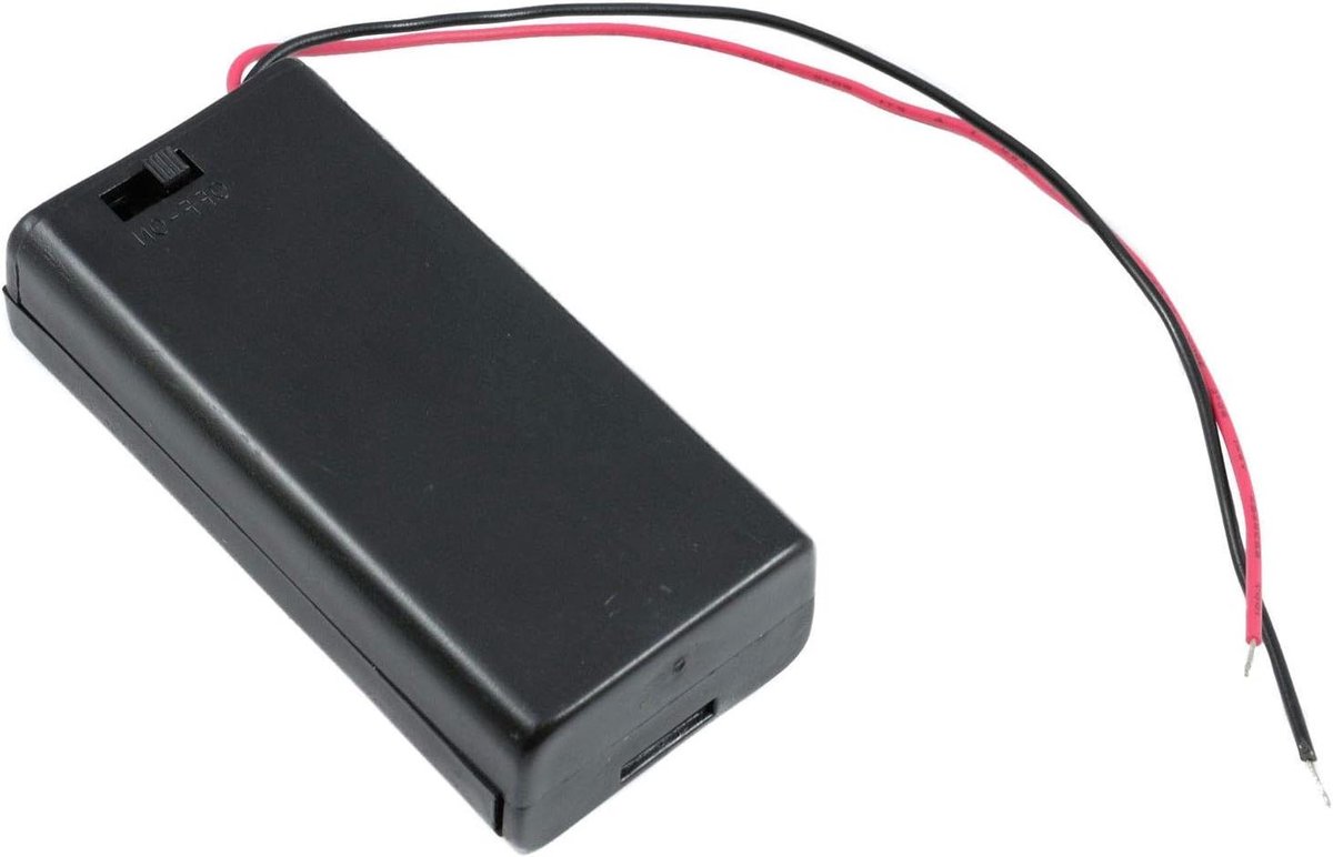 Batterijhouder met Schakelaar - Batterijdoos Opbergdoos - Elektronica Projecten - Met Deksel en AAN/UIT - Verschillende Maten - Zwart