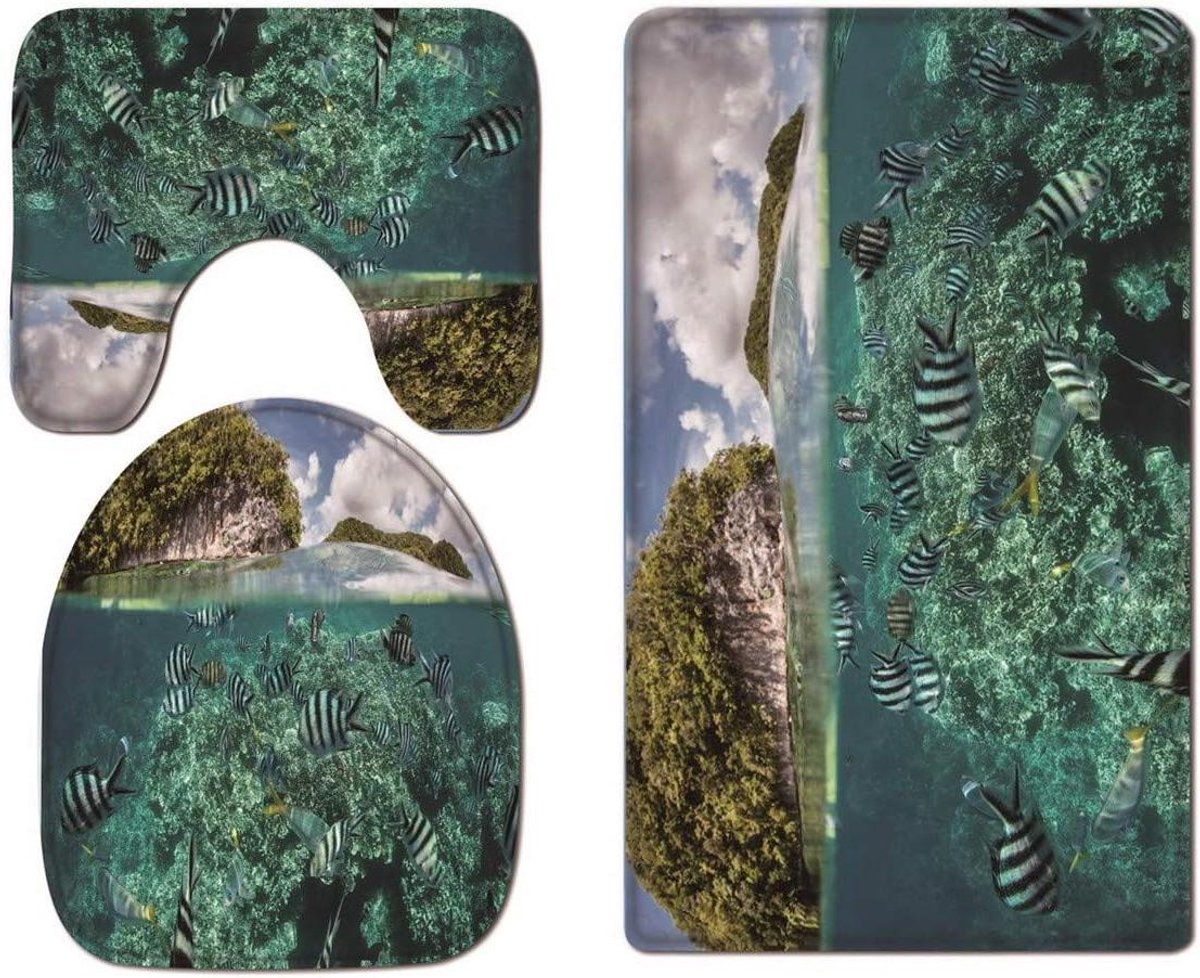 Toiletbrilhoezen Set - Toiletdeksel Kussens Pads - Badkamer Decoratie - 3 Delige Set - Standaard Maat - Meerkleurig