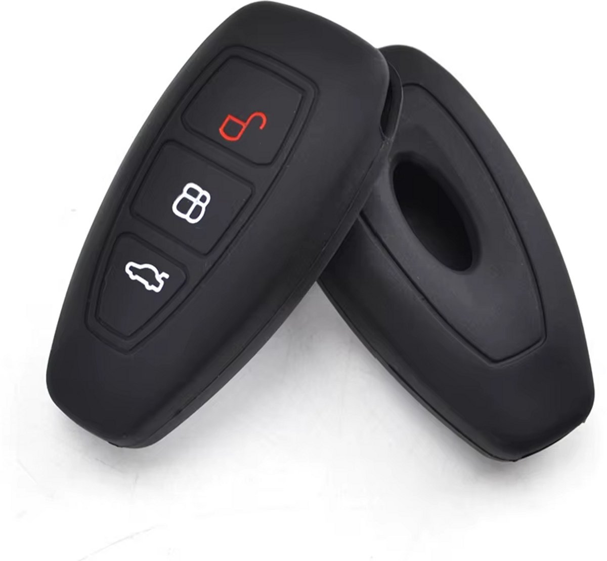Siliconen Remote Cover Key Case key cover Zwart/Rood voor Ford Puma Grand C Max Focus Mondeo Kuga Fiesta Ecosport Transit Kuga Sport Sporty Rood Rood/Zwart
