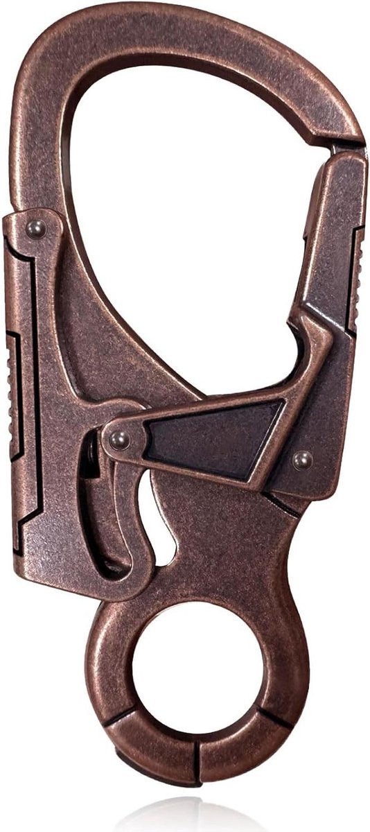 Gespierde Karabijnhaak - Sleutelhanger Clip - Outdoor Accessoires - Dubbel Anti-Verkeerd Vergrendelend - 787 x 356 cm - Gunmetal