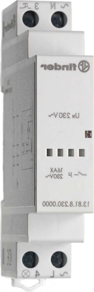 Elektronische stroomonderbreker - Schakelaar relais - Stroom veilig schakelen - Modulair DIN-railmontage - 1 module breed - Grijs
