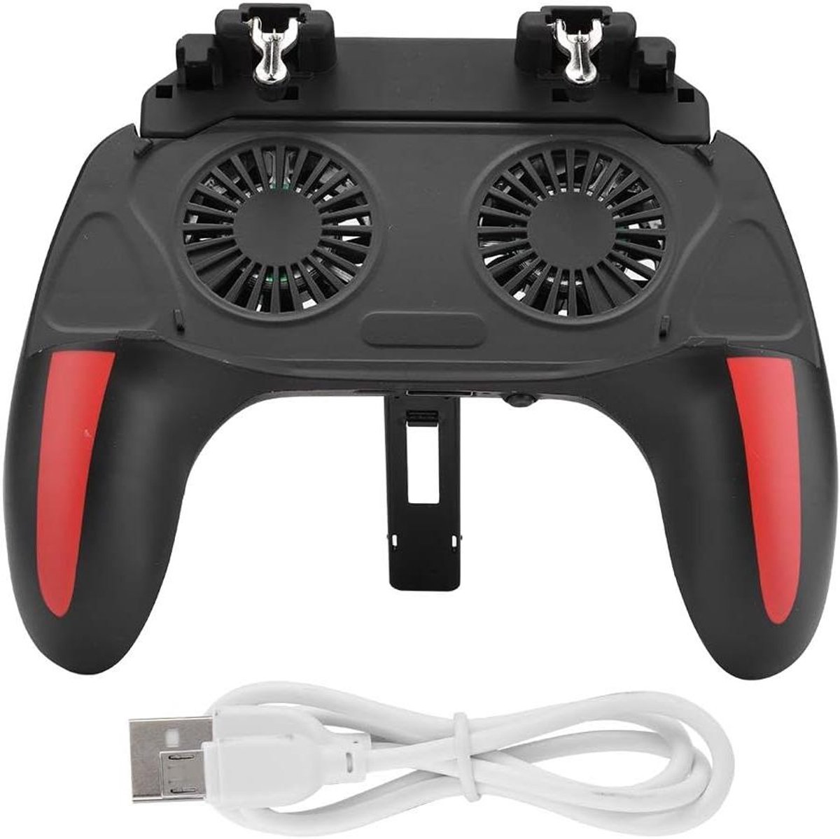 Mobiele Game Controller - Smartphone Gamepad - Mobiel Gamen - Dubbele Koelventilatoren - 4.7-6.5 inch - Zwart