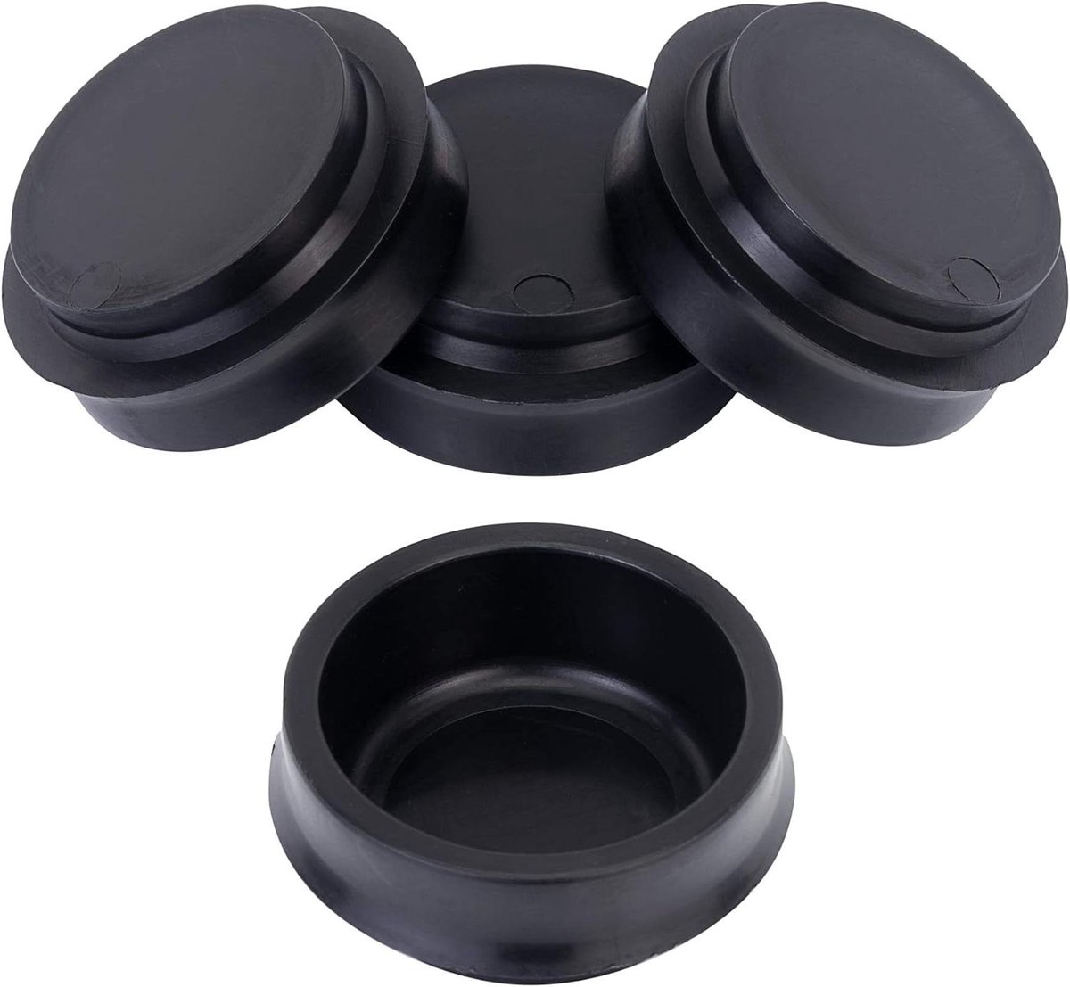 Zwenkbekers Set - Wielbeschermers Bekers - Vloeren Beschermen - Injectie Gegoten Kunststof - 4 Stuks - Zwart