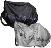 Fietshoes - 2 stuks - Waterdichte - stofwerend, UV- beschermend -regenbescherming - Fiets Hoes voor 2 Fietsen - Fietszeil - Beschermhoes fiets - Geschikt voor gebruik in de garage en buitenshuis - Universeel En Stijlvol - Zwart - Grijs