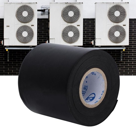 1-roll PVC isolatietape voor leidingen, zwart, 60mm x 11.5m, ideaal voor airconditioning en elektrische toepassingen — afbeelding 3