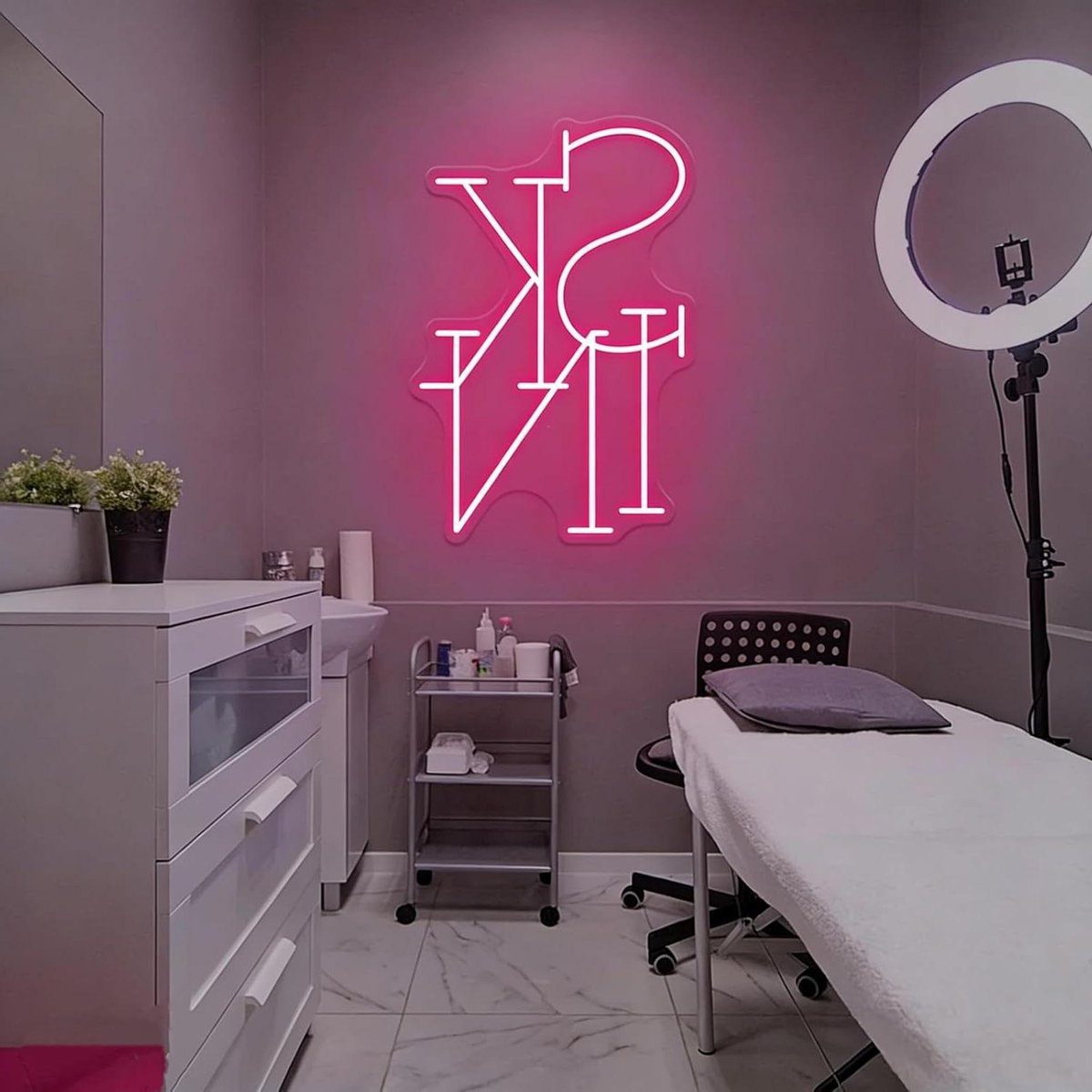 SKIN Neon Sign - Wanddecoratie Licht - Sfeerverlichting Creëren - Handgeschreven Lettertype - 38x26CM - Roze