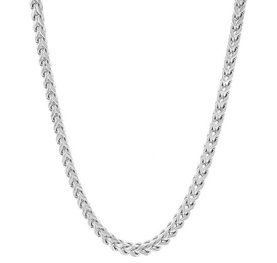 Zilverkleurige Franco schakelketting van 50 cm met een breedte van 3 mm.