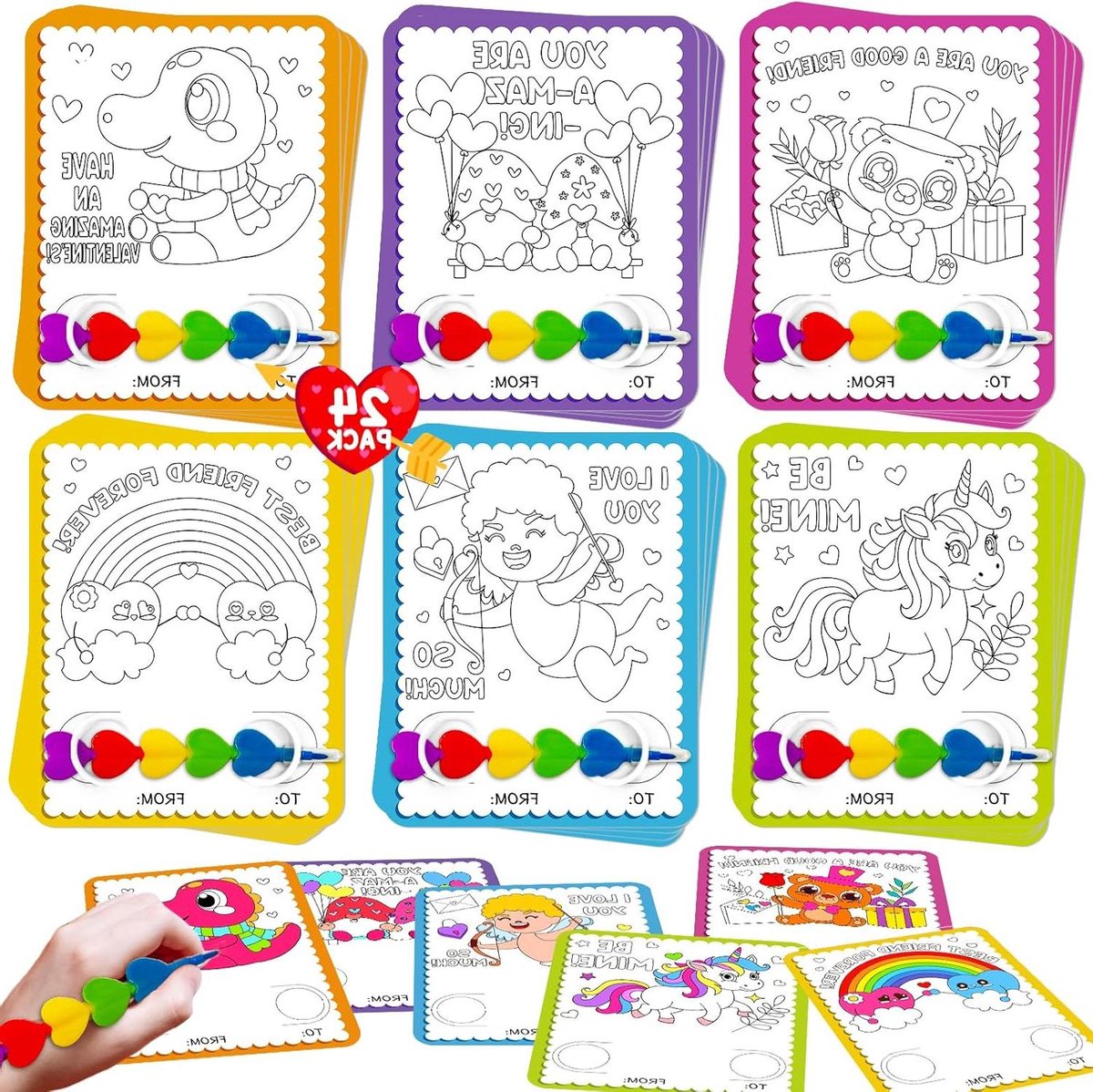 Kleurkaarten - Kleurkaarten set - Knutselen en decoreren - 24 stuks - 25 millimeter - Multicolor