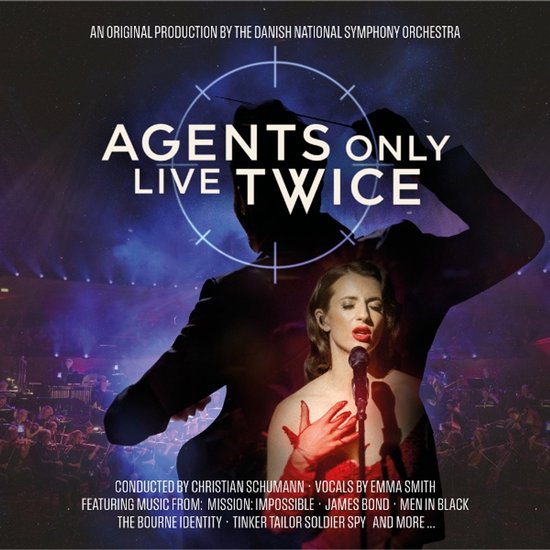 Albumhoes: "Agents Only Live Twice" met een dirigent en een zingende vrouw. Inclusief muziek van James Bond.