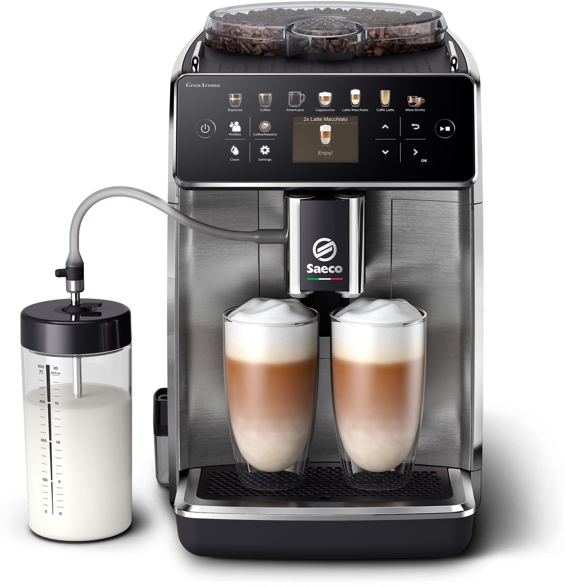 Bol.com Saeco GranAroma SM6585/00 - Espressomachine - 16 Dranken met melksysteem - Volautomatisch - Koffiemachine met bonen + Aq... aanbieding