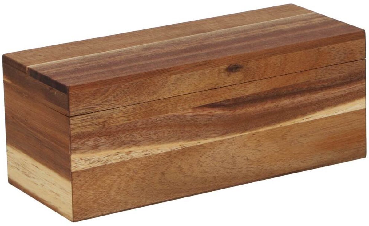 Daily Home theedoos hout 6 vakken bruin met scharnierdeksel.