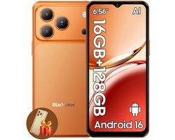 Blackview WAVE 7C Smartphone - 4G AI - DUAL SIM - 16GB RAM - 128GB ROM - Android 16 Telefoon - 6,56 inch - 5000mAh - GPS - Oranje