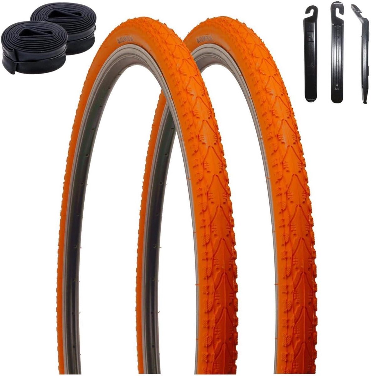 Fietsbanden Set - Fietsmantels Binnenbanden - Fietsen Onderhoud - Inclusief Bandenlichters - 40-622 28x1.5 - Oranje