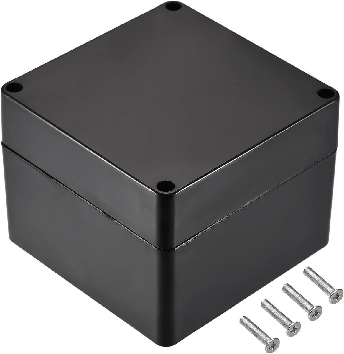 Waterdichte Elektrische Aansluitdoos 120x120x90mm van ABS Kunststof voor DIY Elektronica Projecten, Binnengebruik, Zwart, Inclusief Schroeven