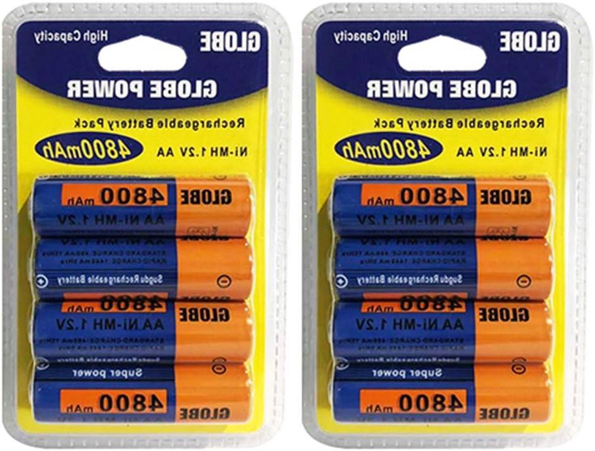 Oplaadbare Batterijen AA - Mignon Batterijen Ni-MH - Apparaten Voeden - Zonder Geheugeneffect - 4800 mAh - Zilver