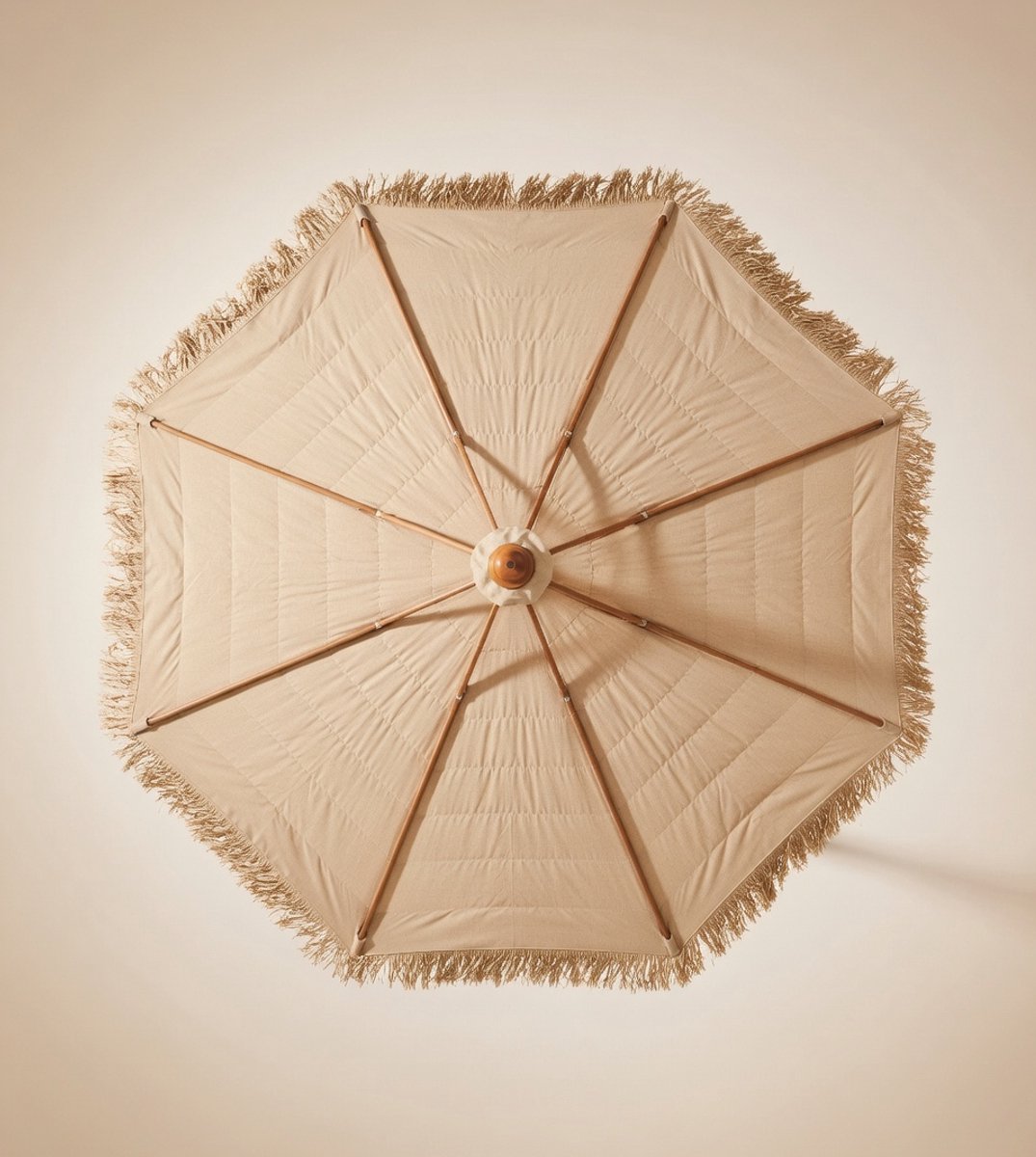 Luxe Tiki Strandparasol Ø275 cm – Hawaiiaanse Stijl Terrasparasol met Kantelfunctie en Zwengel – UV Bescherming Tuin, Strand & Balkon – Bruin MedaHomeStore