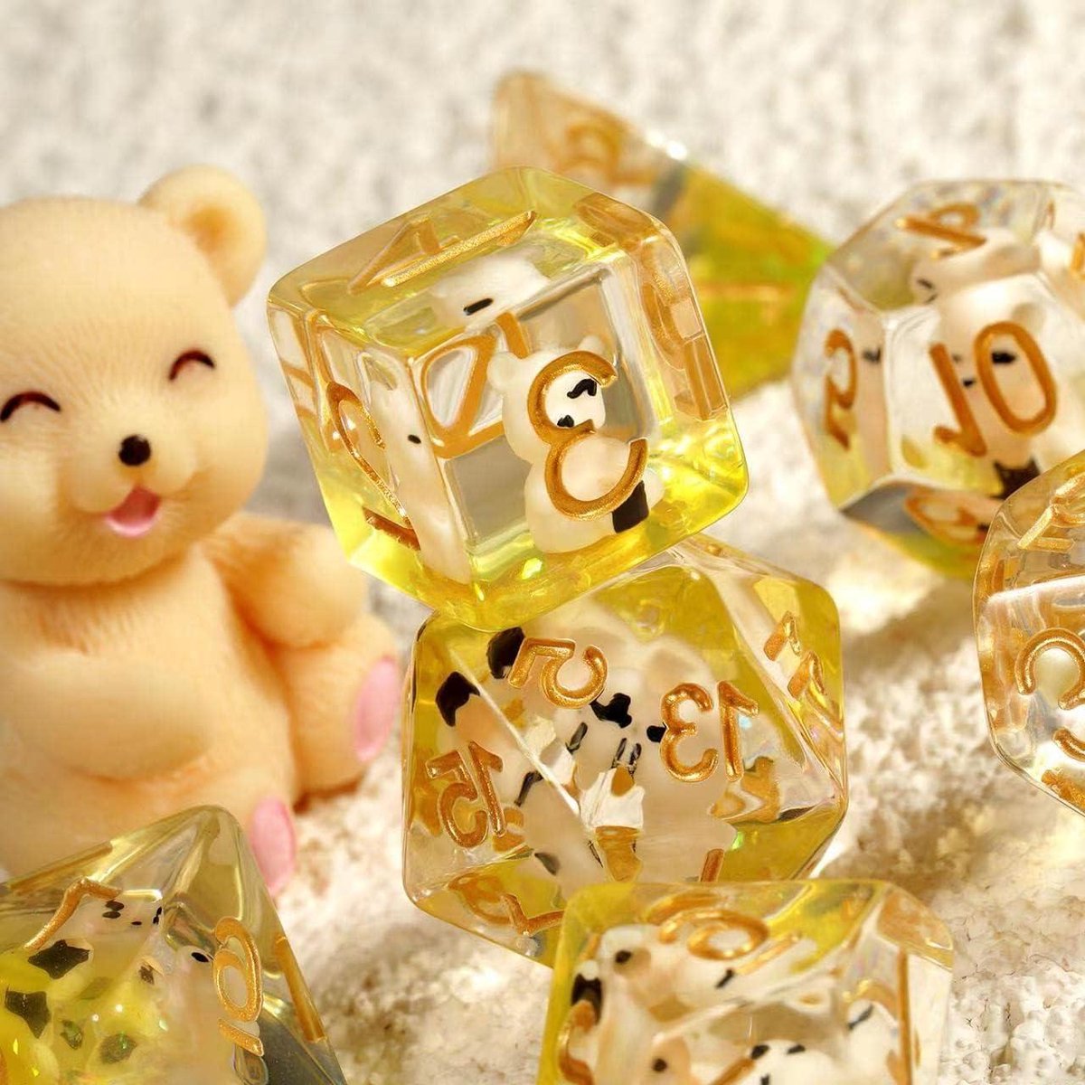 Dobbelstenen Set - Polyhedral Dobbelstenen - Tabletop RPG - Resin Materiaal - 7 Stuks - Veelkleurig