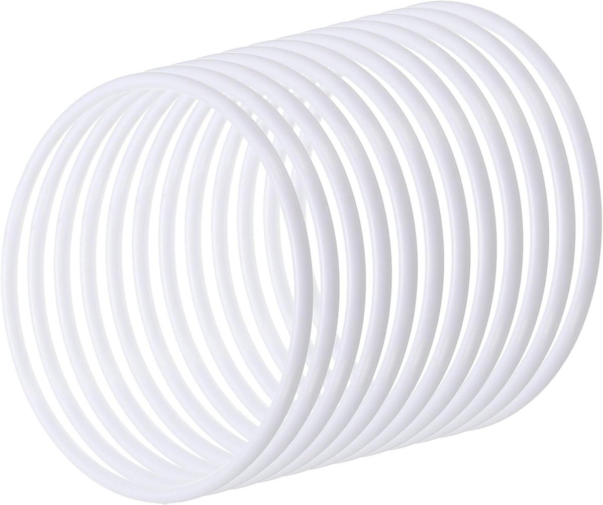 Dromenvangerringen Set - Macramé Kransen Hoepels - Doe-het-zelf Decoraties - Wit Plastic Materiaal - 12 Stuks - Wit