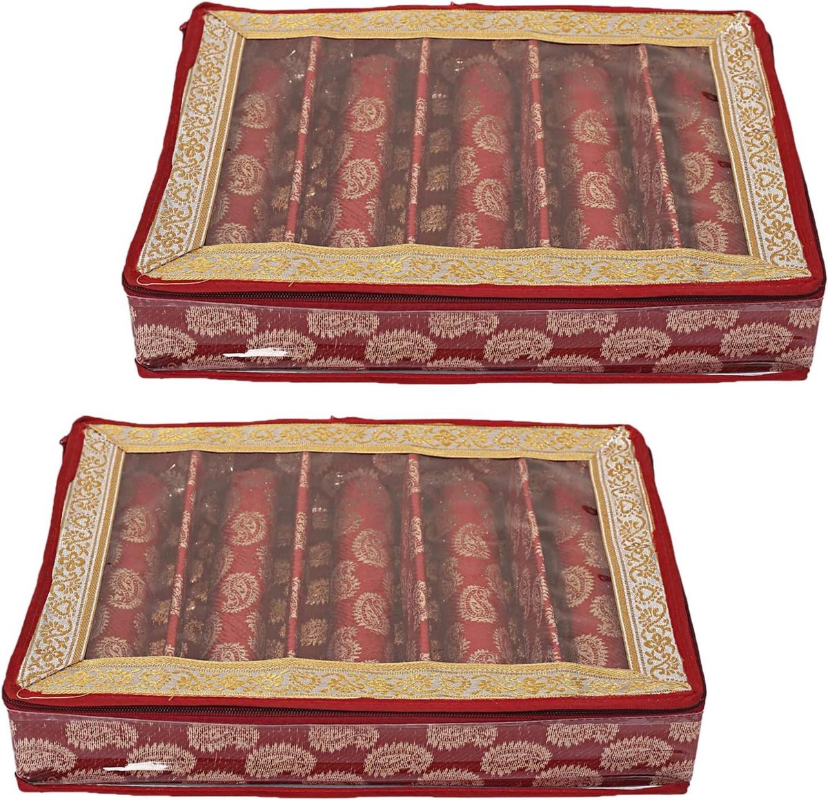 Armbanden Organizer - Sieraden Opberger - Sieraden Beschermen - Transparante Deksel - 27cm x 38cm - Rood