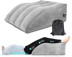 Draagbaar Kussen - Opblaasbaar Steunkussen - Lichamelijke Positie - Snel Opblaasbaar - 45x36cm - Grijs