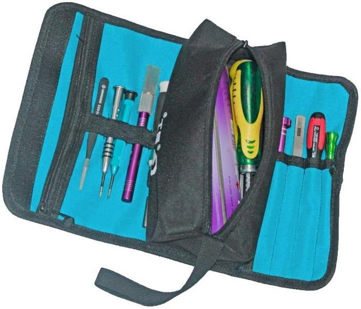 Vouwbare gereedschaphouder voor elektriciens – praktische organizer met rolbag en multifunctionele opbergruimte voor gereedschap en accessoires