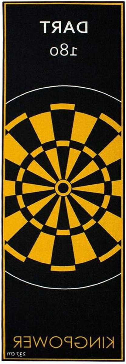 Dartmat - Darttapijt Toernooimat - Beschermt Vloer - Met Werplijn - 237 x 80 cm - Oranje
