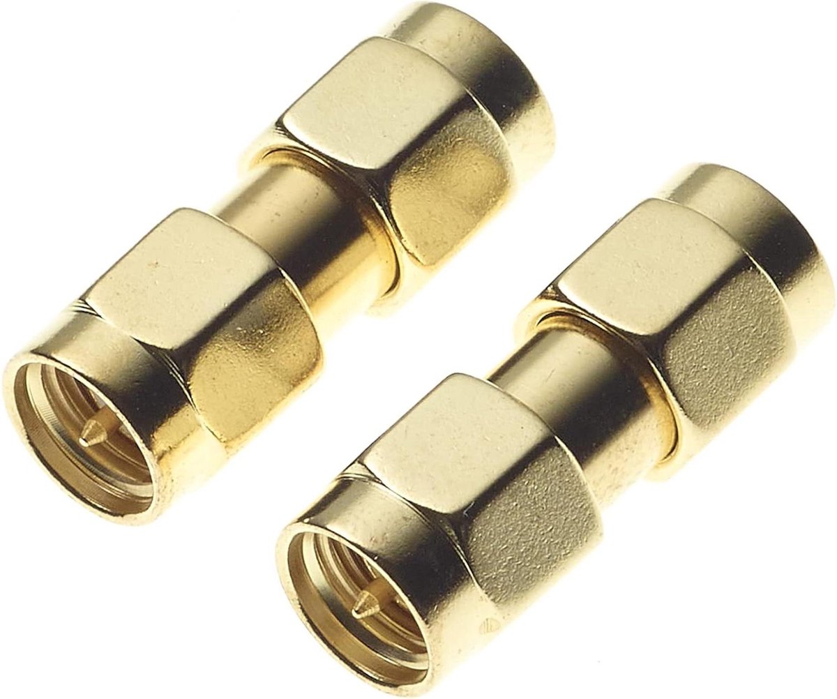 SMA Adapter Set - RF Coax Connector - Apparaten Verbinden - Male naar Male - 2 stuks - Zilver