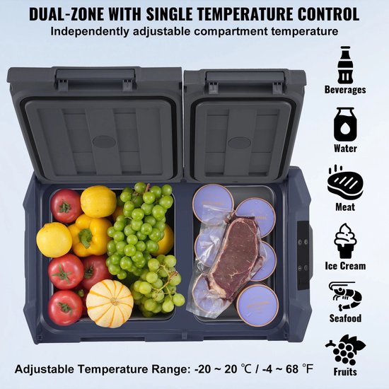 Novari - Auto koelkast - Koelbox - Elektrische koelbox - Compressor vriezer - Stille werking - Energiezuinig - Snelle koeling van Merkloos — afbeelding 4