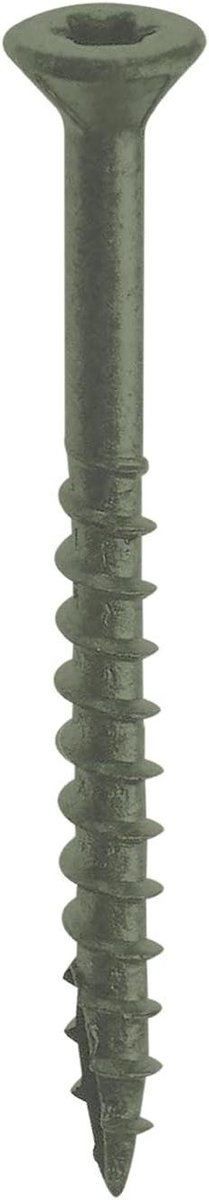 Dek Schroeven - Terrasschroeven Houtbevestiging - Exterieur Houtprojecten - Green Ruspert Coating - 2 1/2 inch 3000 stuks - Groen