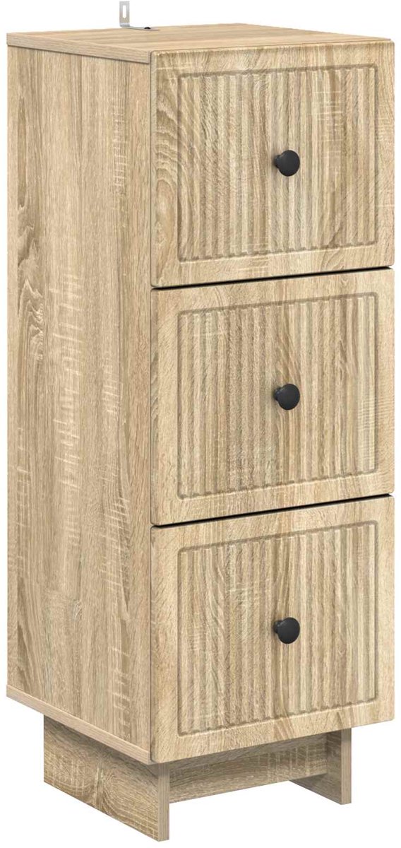 vidaXL Ladekast - Sonoma - Eiken - 33 - x - 34,5 - x - 90 - cm - Bewerkt - hout
