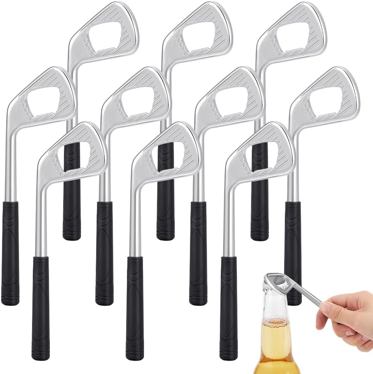 10 Stuks Golf Flesopener - Grappige Cadeaus voor Bierliefhebbers en Golfvrienden - Perfect voor Bachelorette Feesten en Keuken Bar Accessoires, 5.5 x 2 Inch
