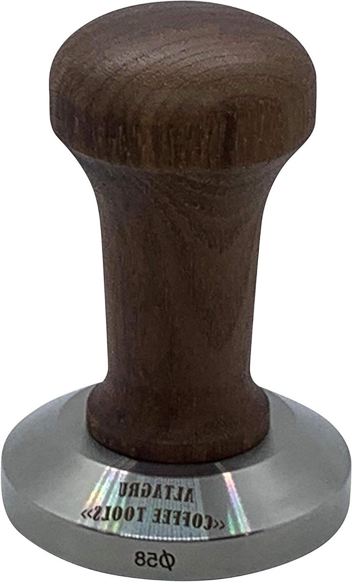 Koffie Tamper - Espresso Stamper - Koffie bereiden - Notenhout handvat - 58.5 mm - Bruin
