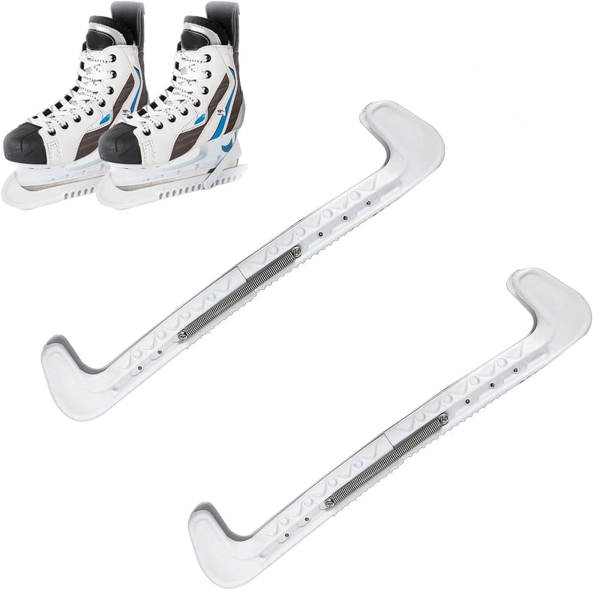 Schaatsbeschermers - Skate guards - Slijpen verlengen - Verstelbare lengte - 31 cm - Wit