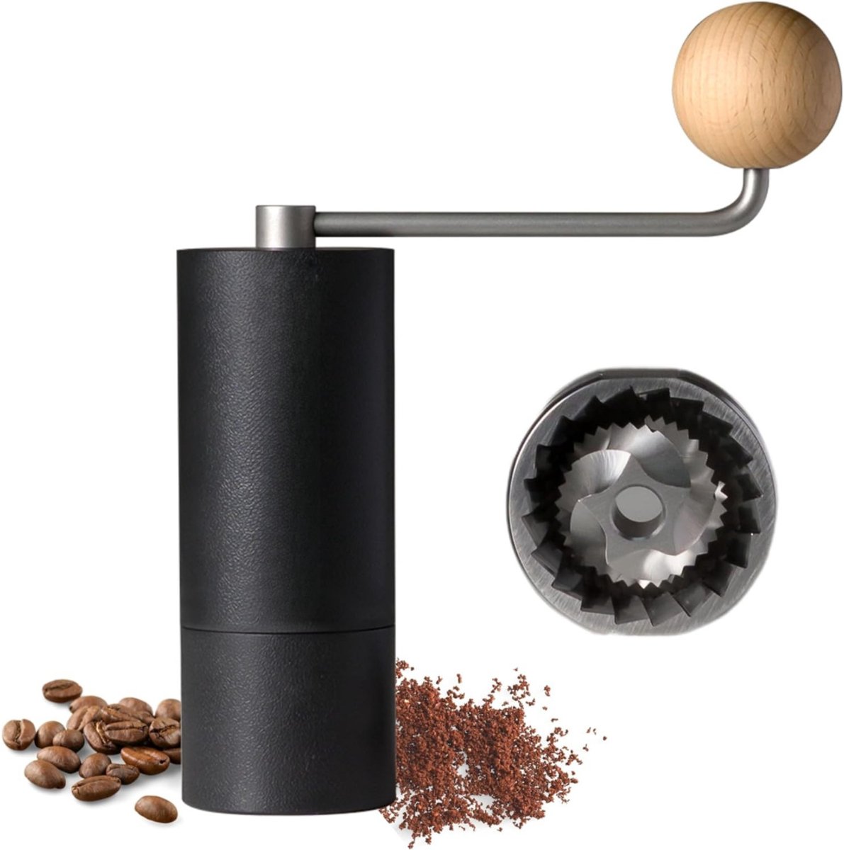 Core® Coffee Grinder - Moka Pot - Koffiemolens - Roestvrij staal - Instelbare Maalgraad - Zwart - 5cm x 5cm x 13cm