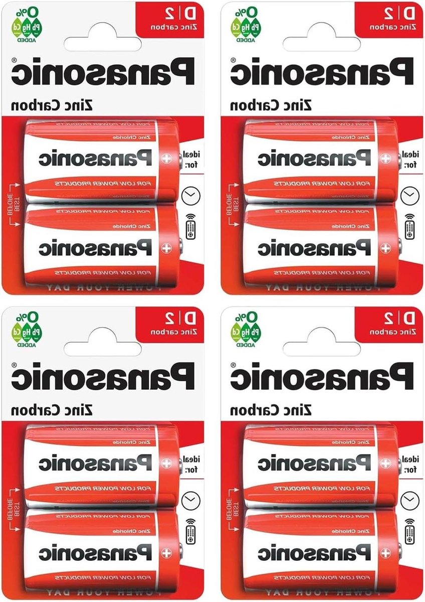 Zink Koolstof Batterijen - D Batterijen - Apparaten Voeden - Zink Koolstof Technologie - 8 Stuks - Rood