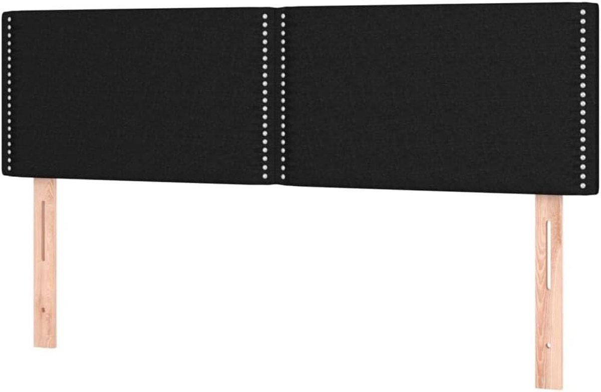 Hoofdborden Set - Bedonderdeel Hoofdeinde - Bedombouw Completeren - Verstelbare Hoogte - 2 st 72x5x78/88 cm - Zwart
