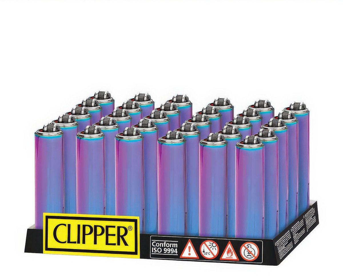 Clipper Micro Metal Aanstekers "Icy" Display (30 Stuks)
