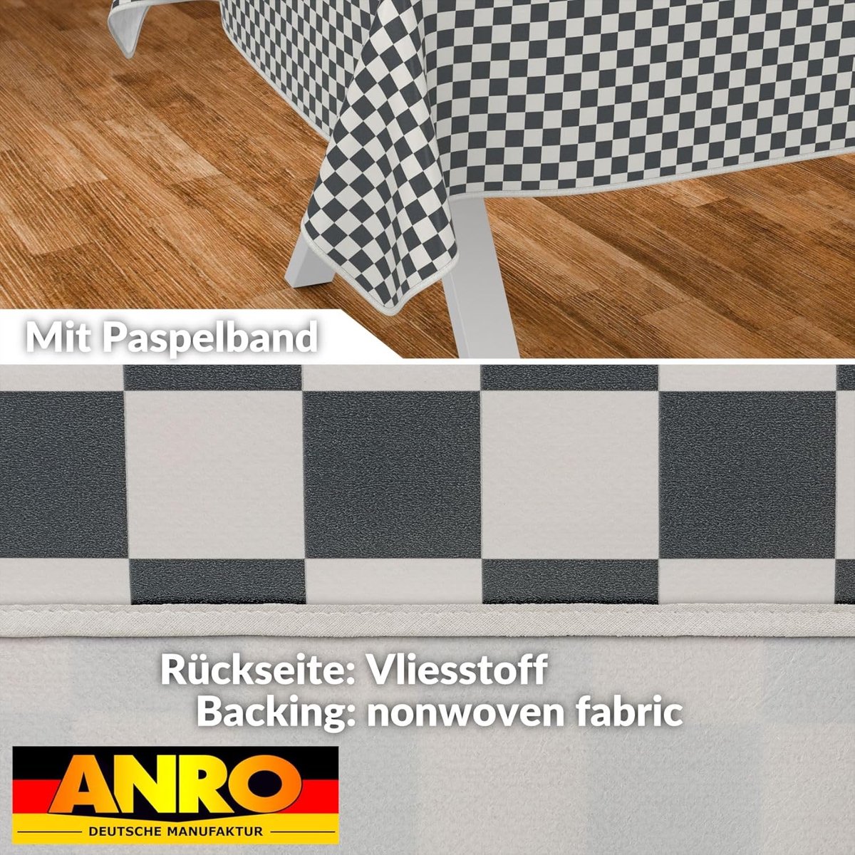 Wasdoek Tafelkleed - Afwasbaar Kleed - Tafel Beschermen - Waterafstotend - 260 x 140 cm - Grijs