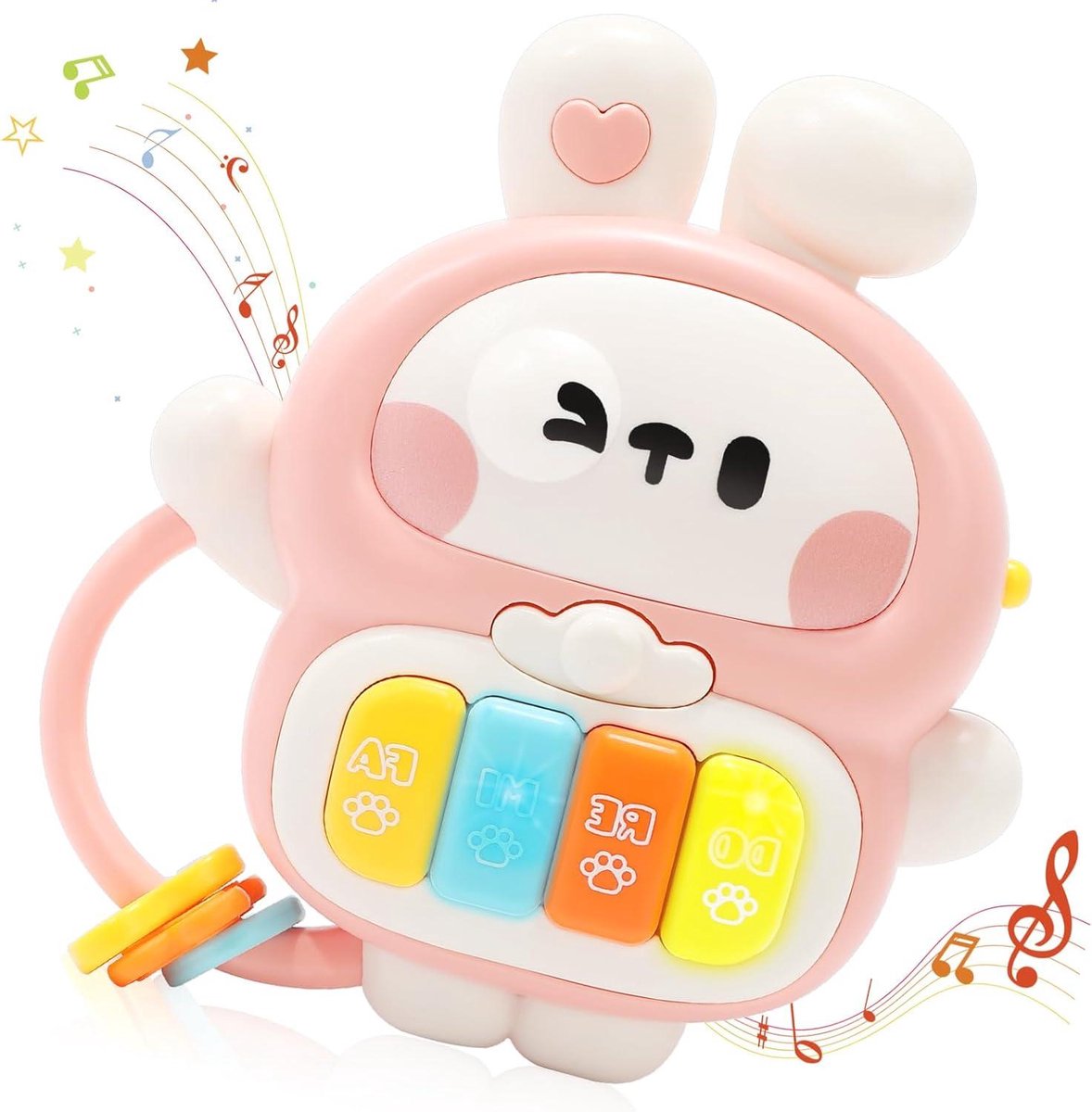 Muzikaal Konijn Speelgoed - Baby Piano Peuter Speelgoed - Muziek Leren - Meerdere Speelmodi - Pequeño - Roze