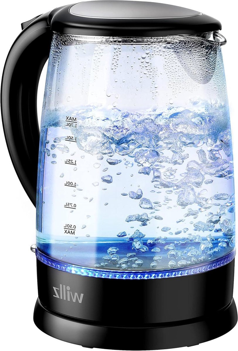 Glazen Waterkoker - Elektrische Ketel - Snel Water Koken - Automatische Uitschakeling - 17 Liter - Blauw