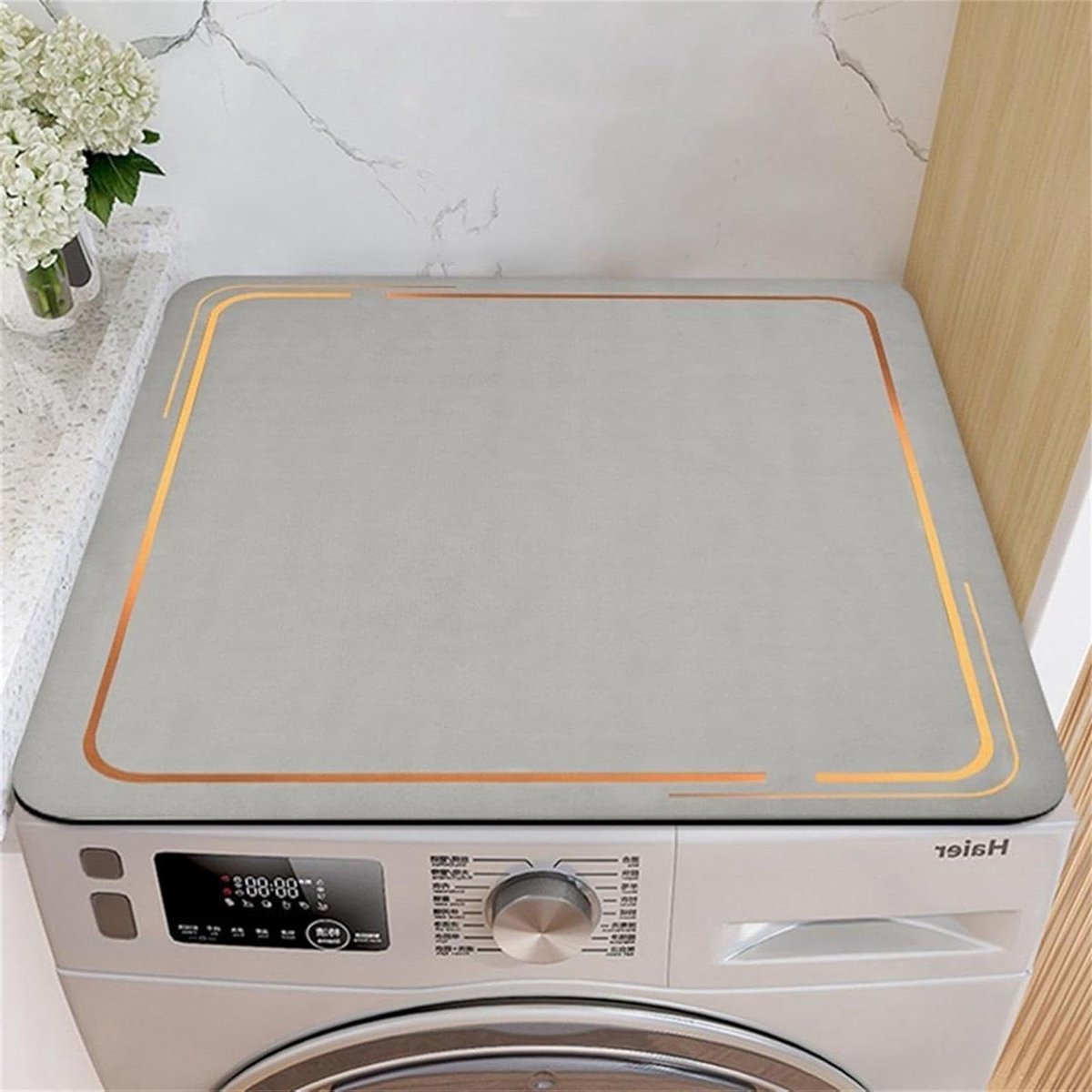 Wasmachine Droger Topmat - Apparaat Beschermer - Apparaten Beschermen - Snel Absorberend Sneldrogend - 40 x 50 cm - Lichtgrijs