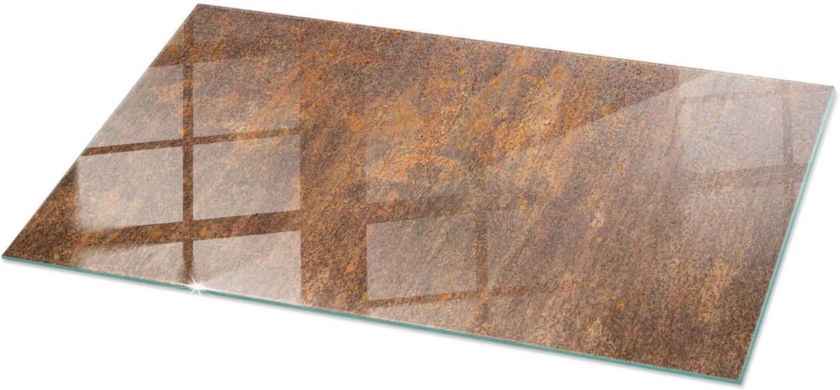 Haardglas Schild - Haardplaat Glas - Vloer Beschermen - Gehard Glas - 100x50cm - Bruin