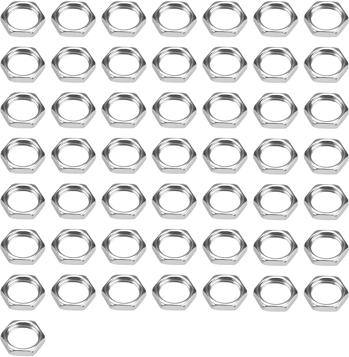 Dailygoods- Zeskantmoeren 50 Stuks - M10x1 SW12 - 2,5 mm ISO - Fijne Schroefdraad - Verzinkte Moer - Bevestigingselementen - Moeren