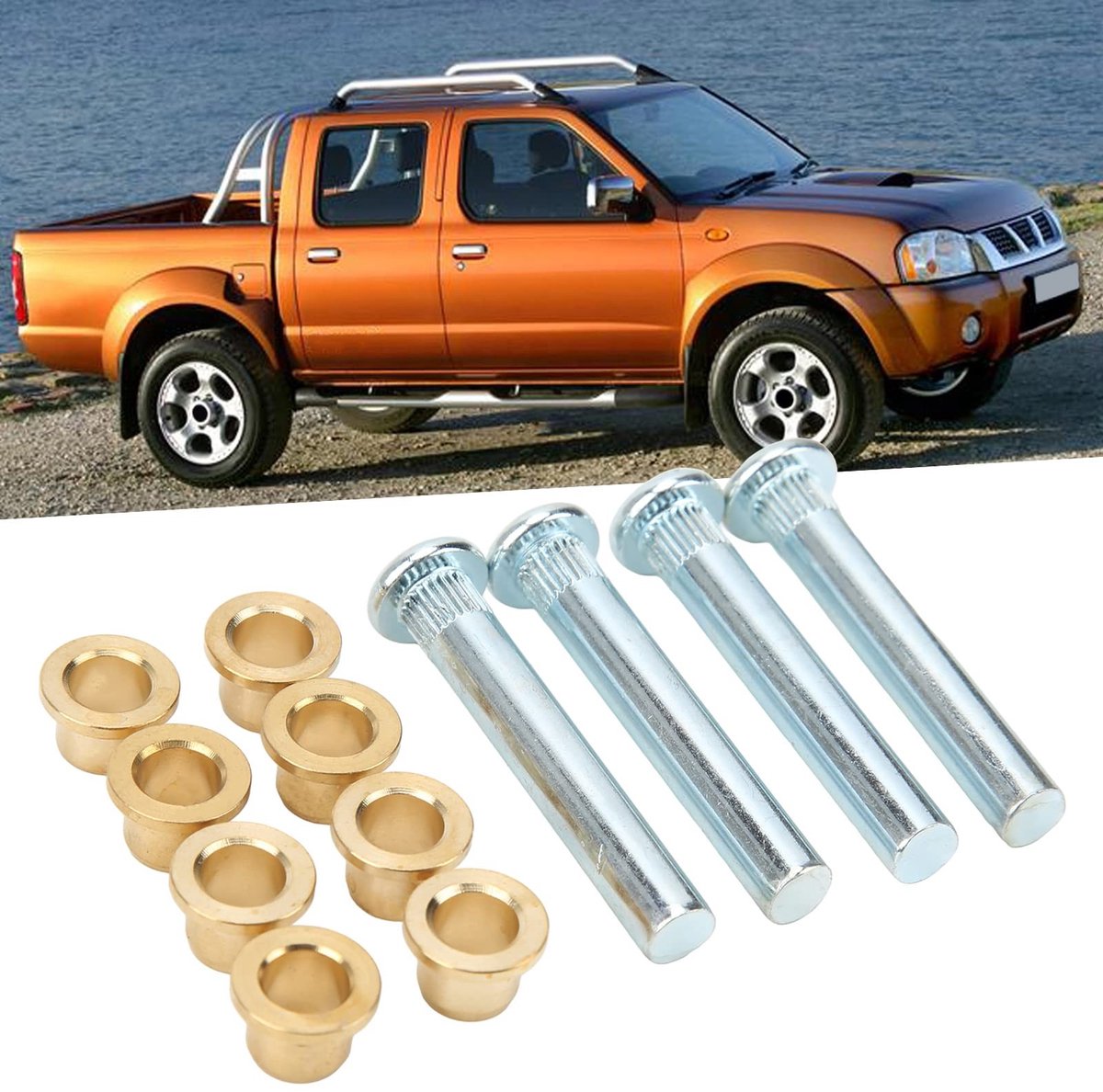 Dailygoods- Deur Scharnierbus Set - Vervangbus - Geschikt voor Nissan Navara D22 - Scharnier - Metalen Constructie - Voor Pickup Truck 1997-2005