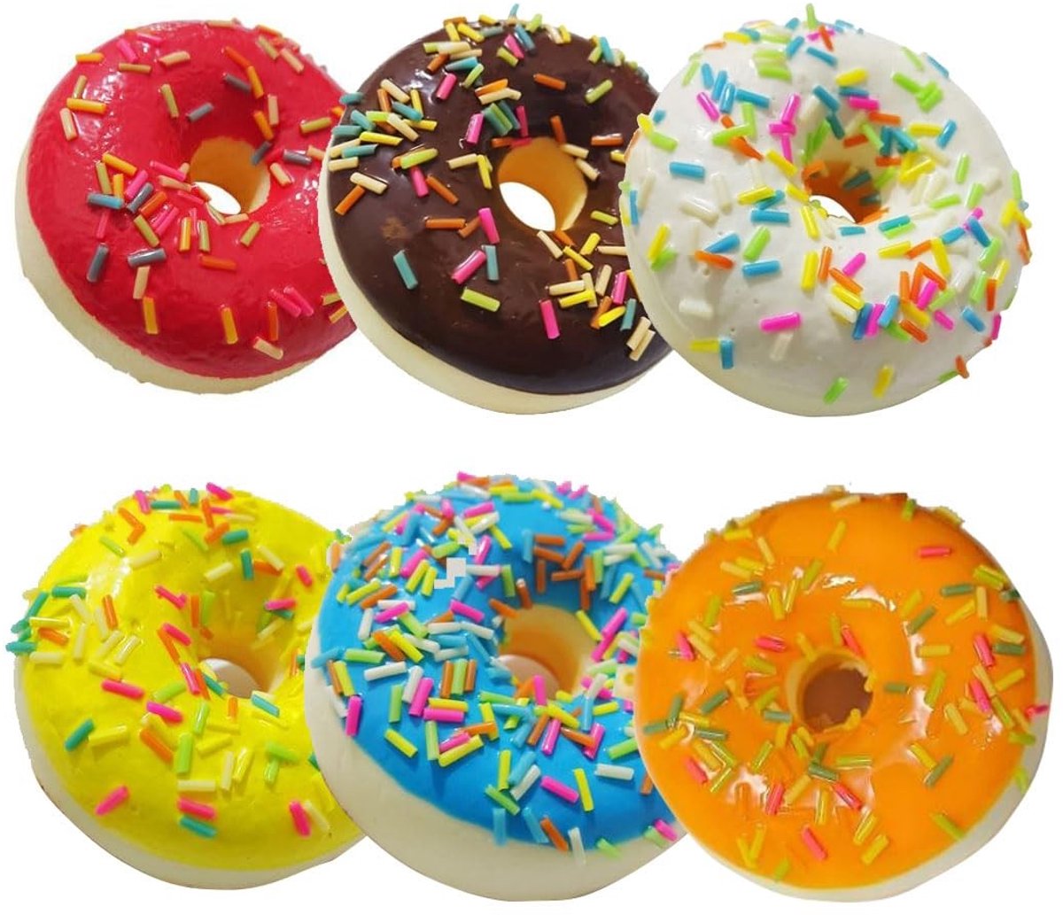 Dailygoods- Nepdonuts 6 Stuks - Realistische Kunstmatige Cake - Simulatie Taartspeelgoed - Fotografie-Rekwisieten - Woondecoratie - Decoratieve Speelgoed - Nepgebak