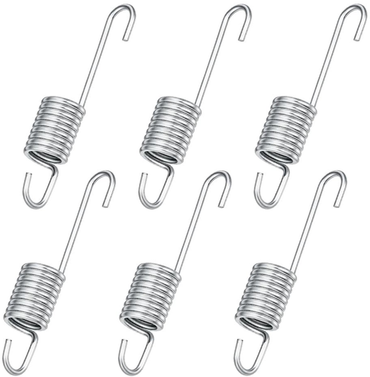 Dailygoods- Reservespanveren 6 Stuks - Vervangingsveren - Roestvrij Staal - Nekhaak - Relaxstoel/Banken - 83 x 15,5 mm - Stoelveren