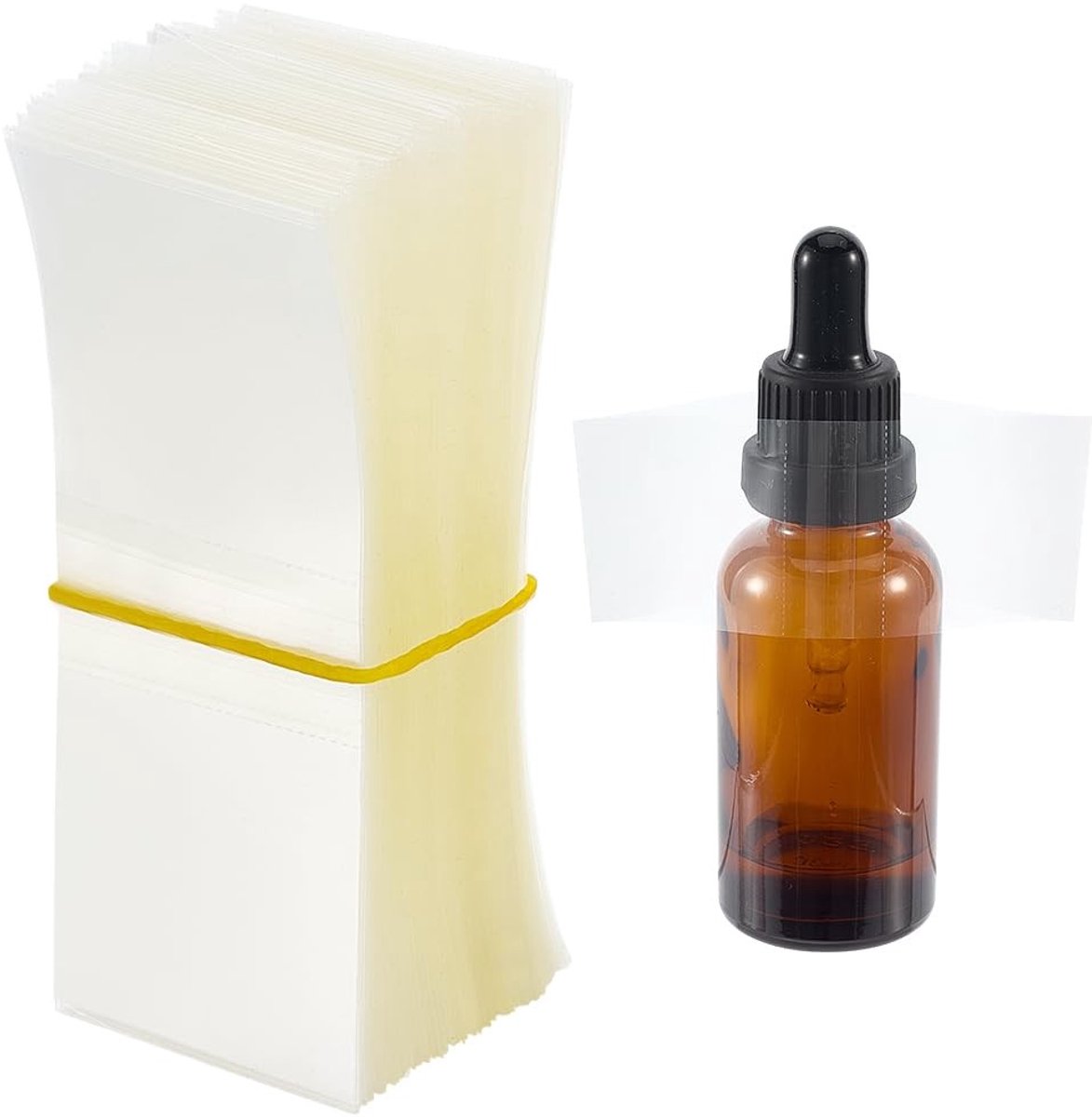 Dailygoods- Krimpbanden 600 stuks - 8 x 3 cm - Afdichtingen voor flessen - Geschikt voor lippenbalsem - Glazen druppelaars - Schokbestendig en waterdicht - Krimpfolie