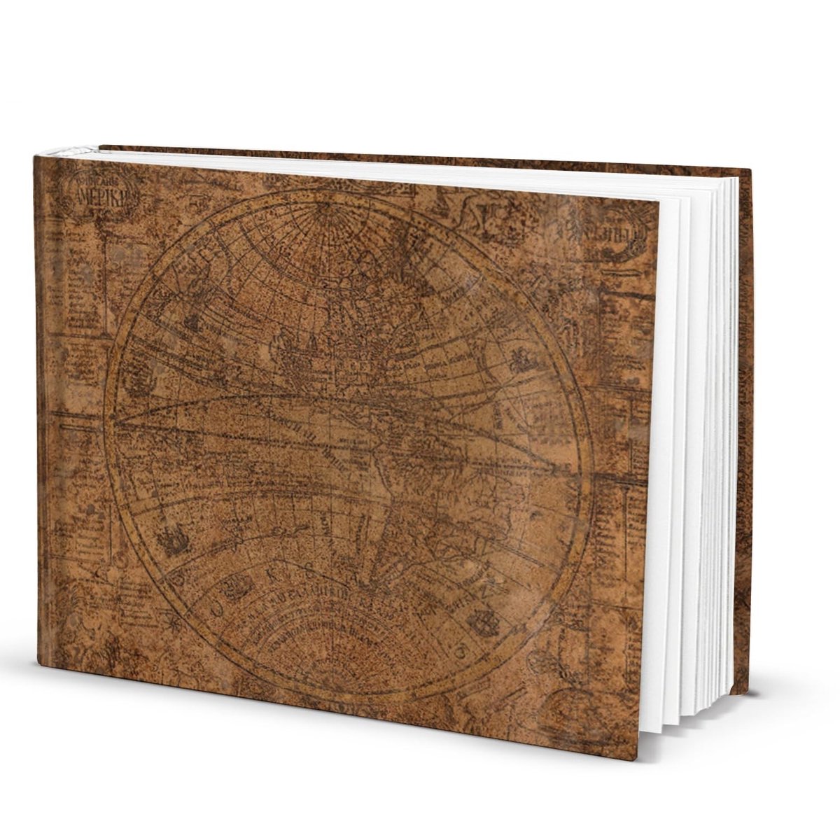 Dailygoods- Notitieboek A4 hardcover - Dagboek - Reisdagboek - Blanco schrijfboek - 148 pagina's - Stevige omslag - Vintage design